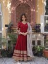 Anarkali Gown Faux Blooming with Embroidery Zari Sequins Work