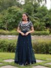 Gown Faux Blooming with Coding Sequins Embroidered Work